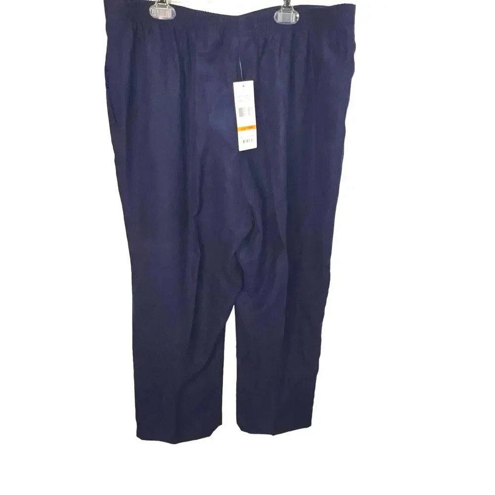 Alfred Dunner 16W‎ Amsterdam Ave suede inspired texture Navy pockets seamed￼